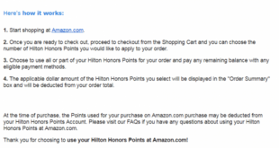 Amazon now accepts hilton honors points as payment