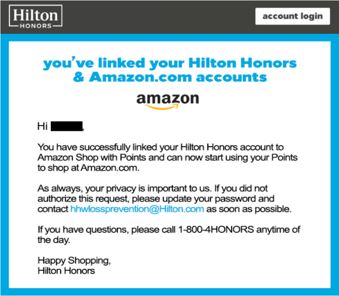 Amazon now accepts hilton honors points as payment