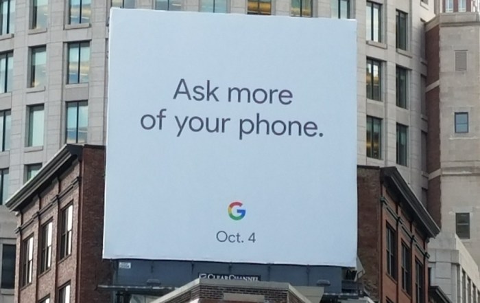 Google billboard pixel 2 oct 4