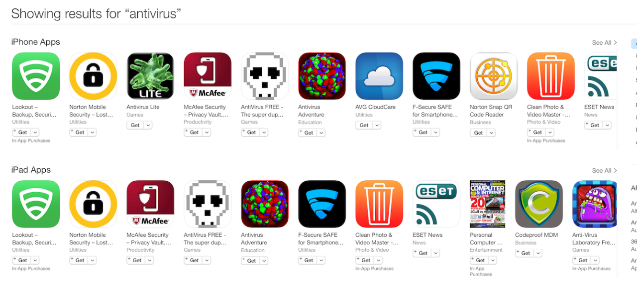 Sketchy ios antivirus apps booted app store